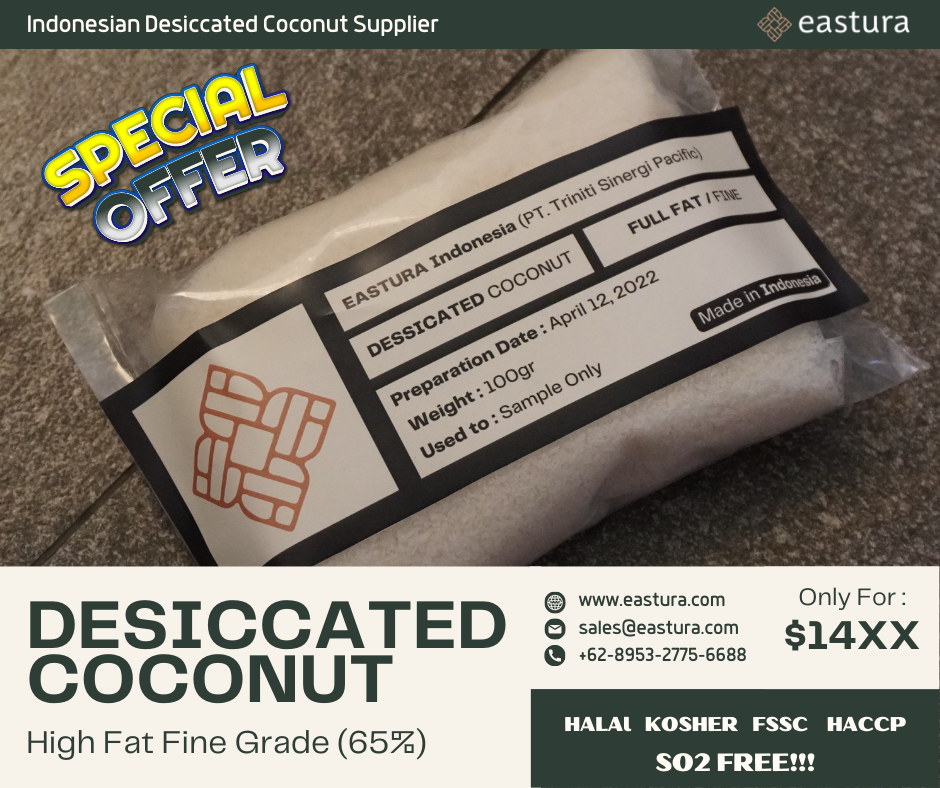High Fat Desiccated Coconut Indonesia by EASTURA